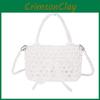 Transparent Bead Handbag With Bow Design And Top Opening For Women Daily Use