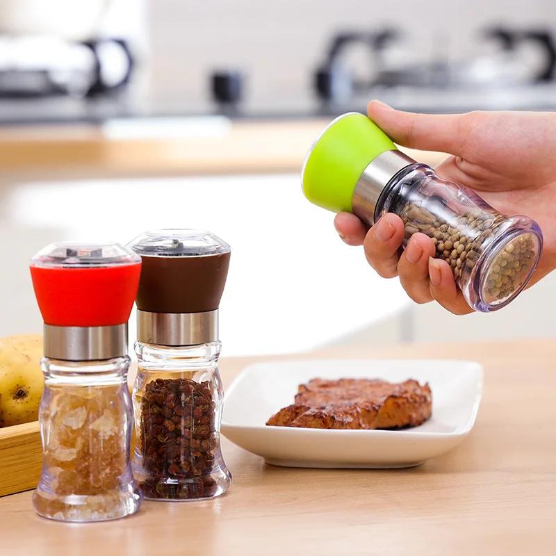 Горячая новая удобная ручная мельница для перца и соли, мельница для приправ, перца, специй, зерновых мельниц, фарфоровая мельница для измельчения, кухонные принадлежности