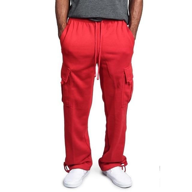 Men Multi-pocket Pants Mens Sweatpants Straight Fit Joggers for Sports and Streetwear Loose Oversized Drawstring Long Pants