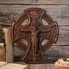 Jesus Christ Crucified Cross, Church Icon Religious Statue Wooden Carving Ornaments Christmas Gifts