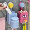 Toothbrush Holder Wall-Mounted Organizer with Storage Compartment Strong Load-bearing Easy To Install Suction Cup Toothbrush Rack