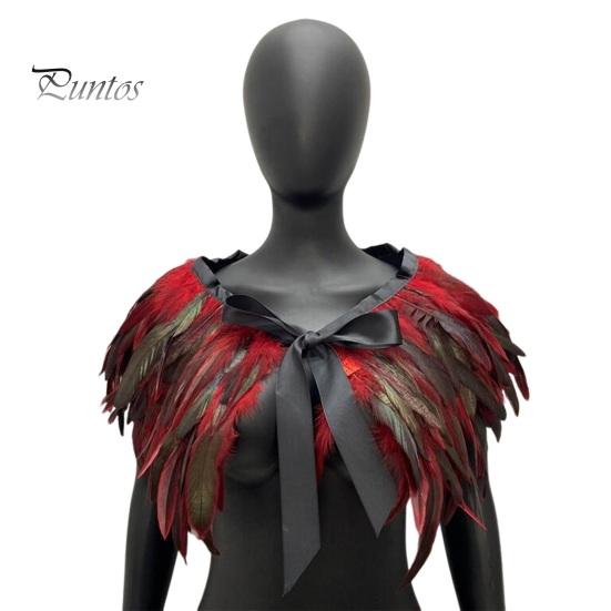 Женская шаль в готическом стиле, перьевая накидка, шарф, наплечная шаль, карнавальный костюм, винтажная шаль ручной работы с регулируемым атласным галстуком