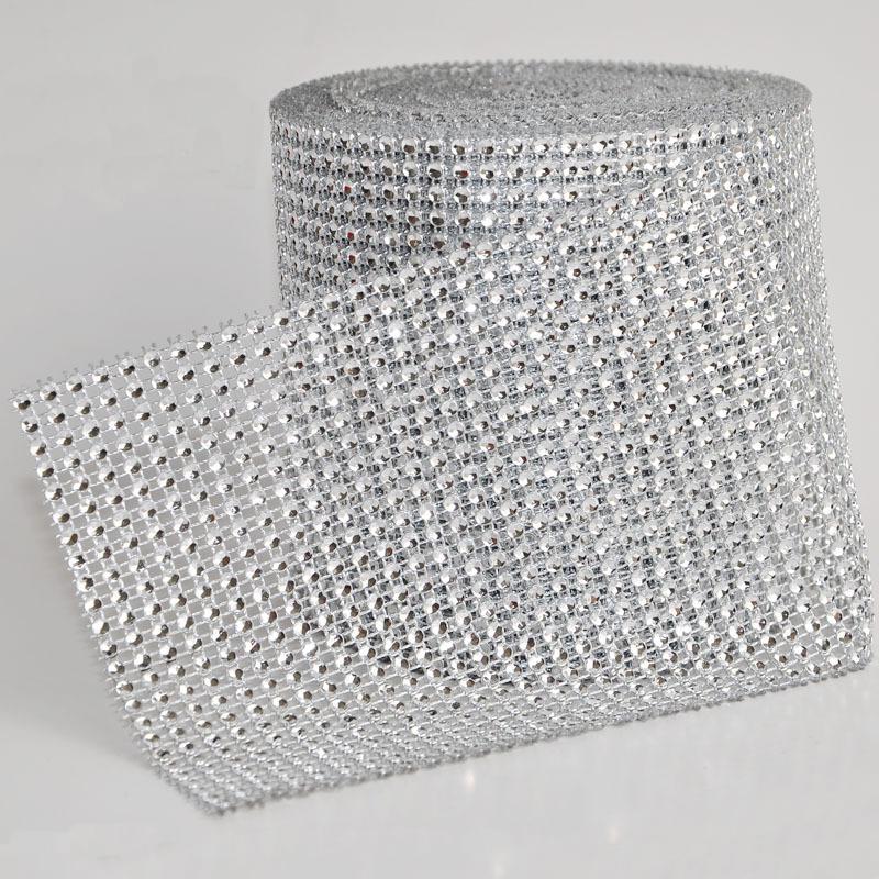 Модная ромбовидная сетка, обертка для торта, ролл, блестящая лента со стразами, свадебный декор, украшение для вечеринки