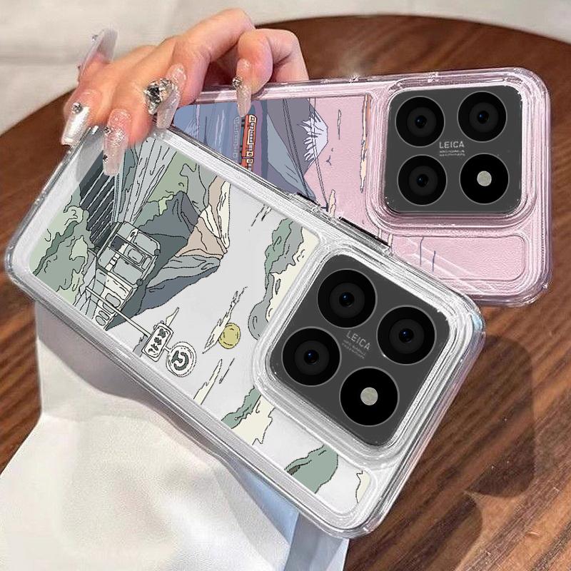 Прозрачный чехол для телефона с рисунком анимационных гор для Xiaomi 13T 11T Poco F6 X6 X5 Pro Redmi Note 13 12 Pro 11 10, мягкий силиконовый противоударный прозрачный чехол