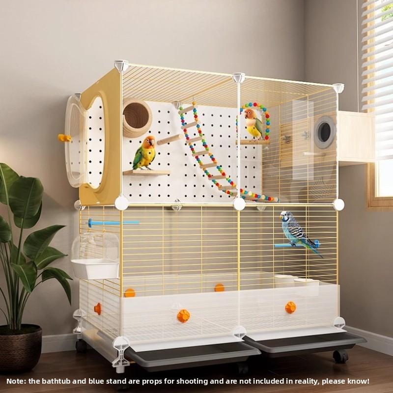 Large Bird Cage for Parrots Anti-Scatter Design for Cockatiels & Budgies, Luxury Aviary for Lovebirds Premium Pet Flying House