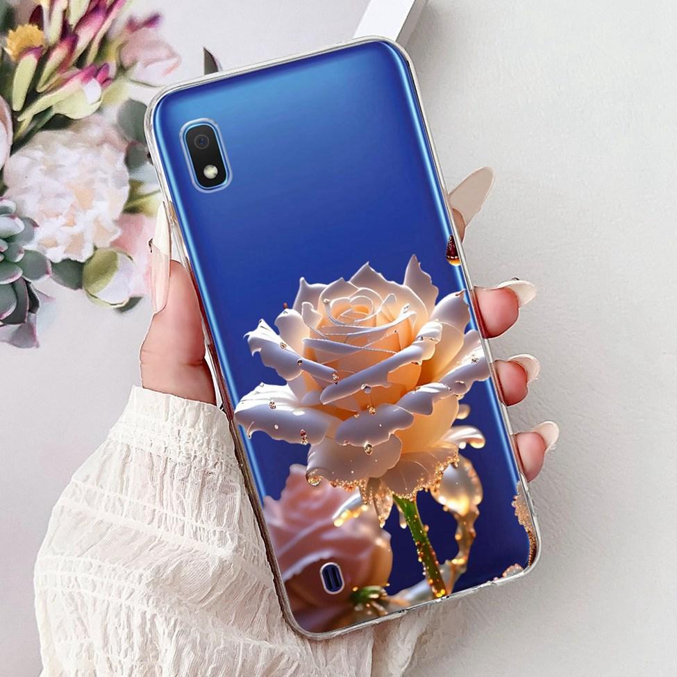 Прозрачный чехол для Samsung A10 SM-A105F Милые модные цветы Нарисованная задняя крышка Для телефона Samsung Galaxy A10 A105G A105M A105FN