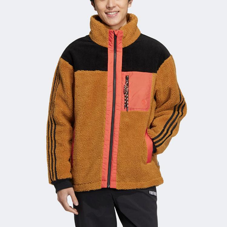 Adidas Neo Puffer Jackets Unisex Brown Stand Collar Moderate Other HN4769