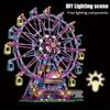 Non-Toxic Zkzc Cherry Blossom Color City Friends Seven Colors Led Rotating Ferris Wheel Building Blocks Electric Bricks Toy Children Gifts