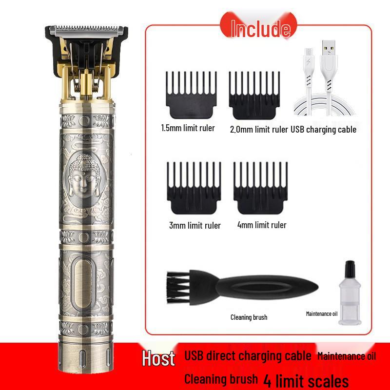 Электрическая машинка для стрижки волос T9 Bald - Профессиональная перезаряжаемая машинка для гравировки и бритья с масляной головкой