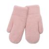Женские зимние теплые кашемировые однотонные искусственные меховые норки эластичные мягкие варежки с полными пальцами милые перчатки для девочек