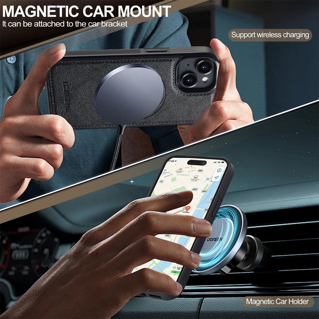 LC.IMEEKE Для iPhone 13 mini Магнитный чехол Совместимый с MagSafe Кожаная TPU задняя крышка