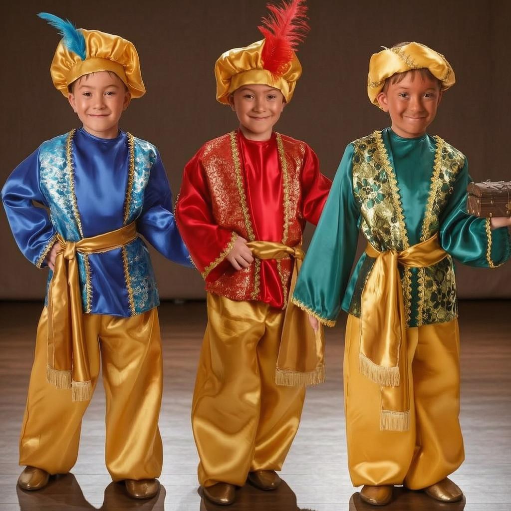 Aladdin Costume For Kids With Polyester Fabric For Stage Performance And Halloween Cosplay