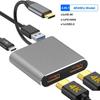 Док-станция USB C 4-в-1 Адаптер с двумя HDMI 4K@60Hz USB 3.0 HUB Адаптер-разветвитель Type C на HDMI USB C OTG Для ноутбука Macbook