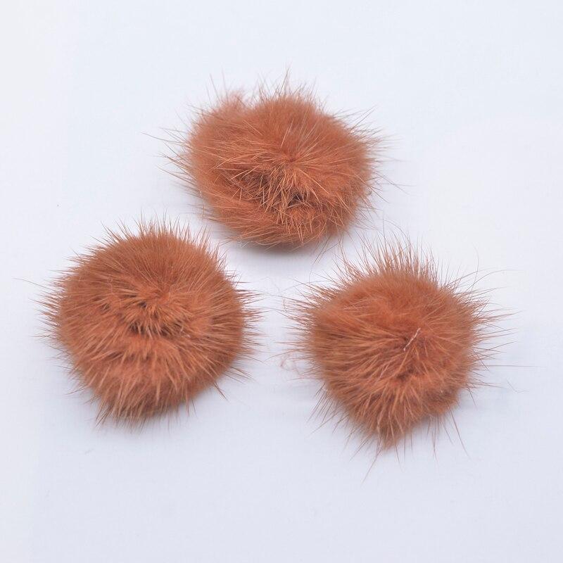 10Pcs 30mm Mink Plush Ball with Bottom Gasket for DIY Headwear Hair Clips Bow Accessories Handmade Baby Clothes Hat Shoes Decor