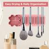 Versatile Silicone Makeup Brush Holder for Wall Mounting, Reusable Suction Cup Organizer for Brushes, 3-In-1 Rack for Washing