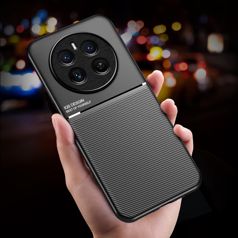Для Realme 12 Pro Plus Чехол Кожаная Текстура Магнитный Автомобильный Держатель Чехлы для Телефона Для Realme 12 Plus 12Pro+ 5G Ударопрочная Задняя Крышка