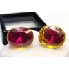 Fabulous Pitambari Sapphire Natural Cushion Cut 27+ Ct Pair Certified Gemstone