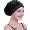 Бархатные шапки-тюрбаны с блестками и бриллиантами для женщин