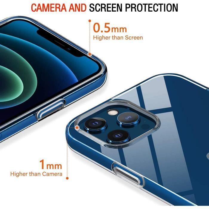 Coque Pour iPhone 13 Pro (6.1'') Silicone Transparente + 2 Verres Trempés Vitre Protection d'écran