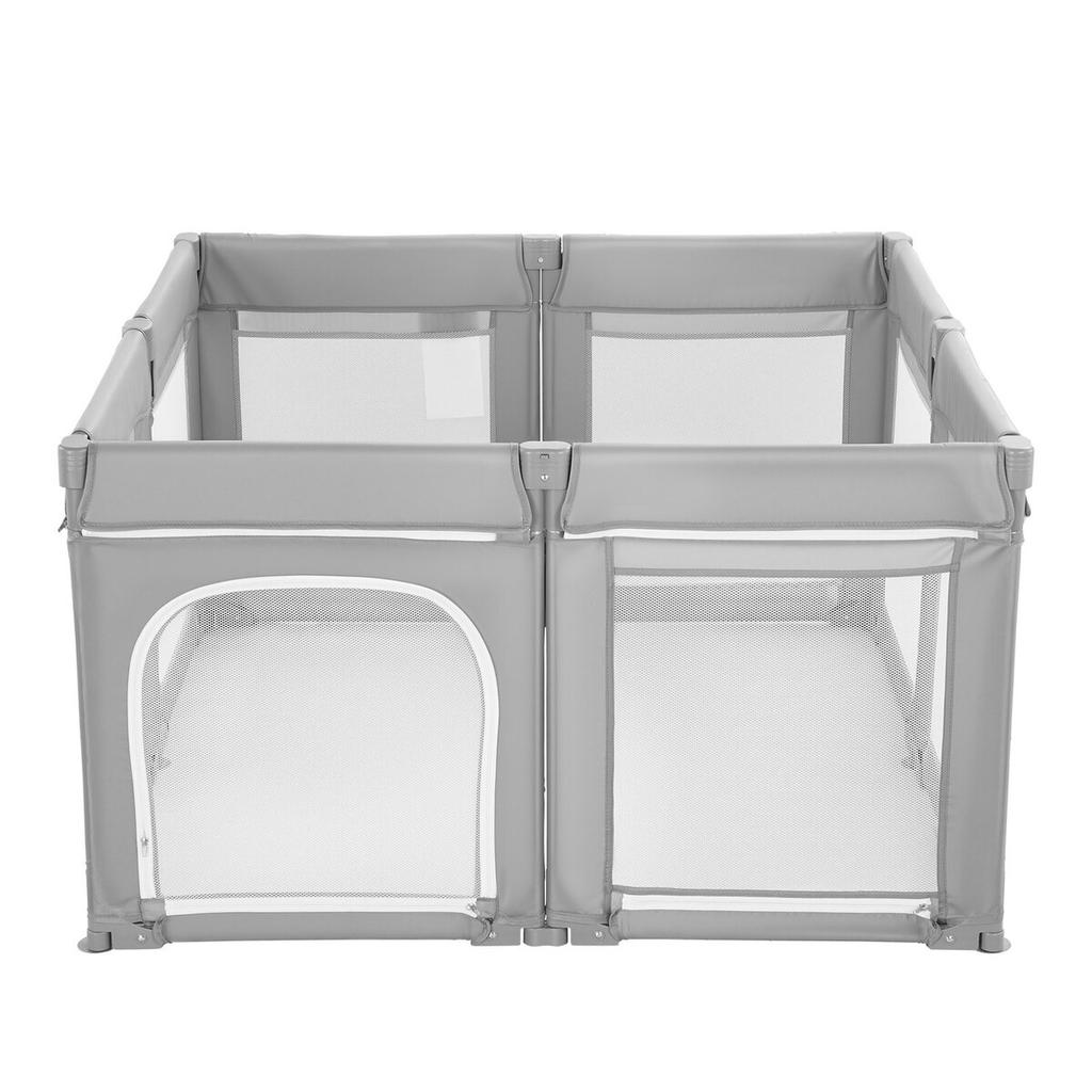 Baby Playpen, 2000 x 1780mm Extra Large Toddlers Playpen, Foldable Baby Fence Play Yard with Zippered Door & Soft Breathable Mesh, Indoor Outdoor