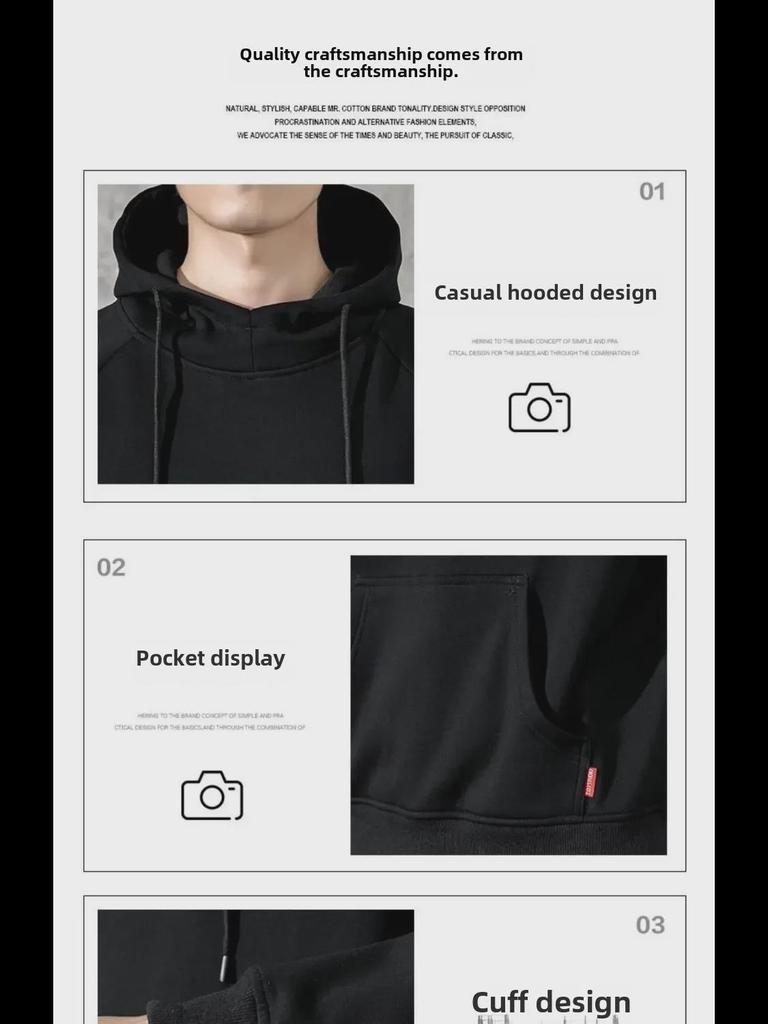 Men's Velvet-Enhanced Korean Style Casual Sports Suit – Trendy, Handsome Autumn/Winter One-Piece Sweater Set