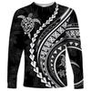 2024 New Men's Polynesian Long-sleeved T-shirt 3D Printed Turtle Hibiscus Luxury Print Men's Autumn Tops Casual Round Neck