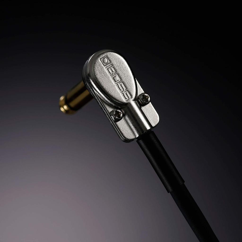 BOSS Patch Cables of with 10cm and 24K Connectors for Effects Pedals and Boards BPC-4-3 (3-Pack 10cm) LL-Type Plugs, Length, Gold-Plated