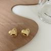 Dongdaemun Metal Heart Earrings - Luxurious Niche Design for Women