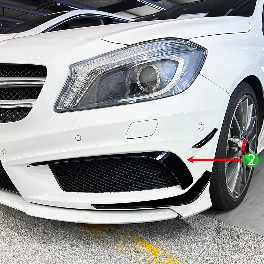 New For Mercedes Benz A Class W176 A180 A200 A250 A45 2013 2014 2015 Front Bumper Lip Spoiler Splitters Canards Body Kits
