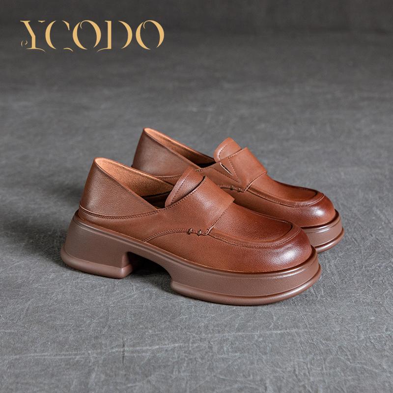 Женские весенние, летние и осенние лоферы из натуральной кожи на толстом каблуке, тапочки, кожаная обувь для двух видов обуви