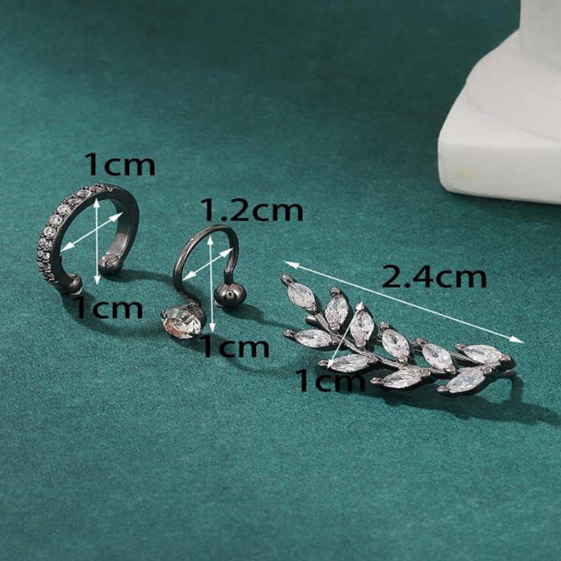 3 шт./компл., богемная мода, нежные серьги-каффы с кристаллами и цирконами, серьги-гвоздики для женщин, ювелирные изделия, подарок