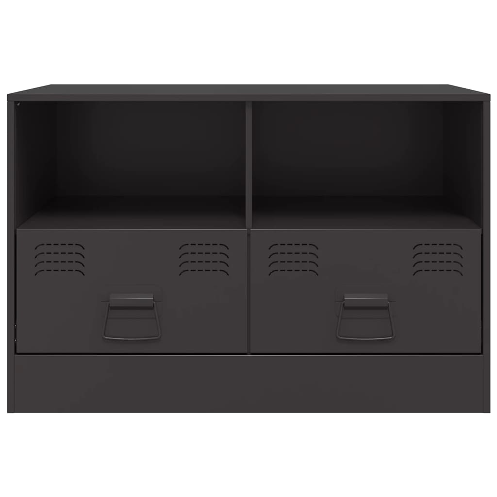 TV Cabinets 2 pcs Black 67 x 39 x 44 cm Steel