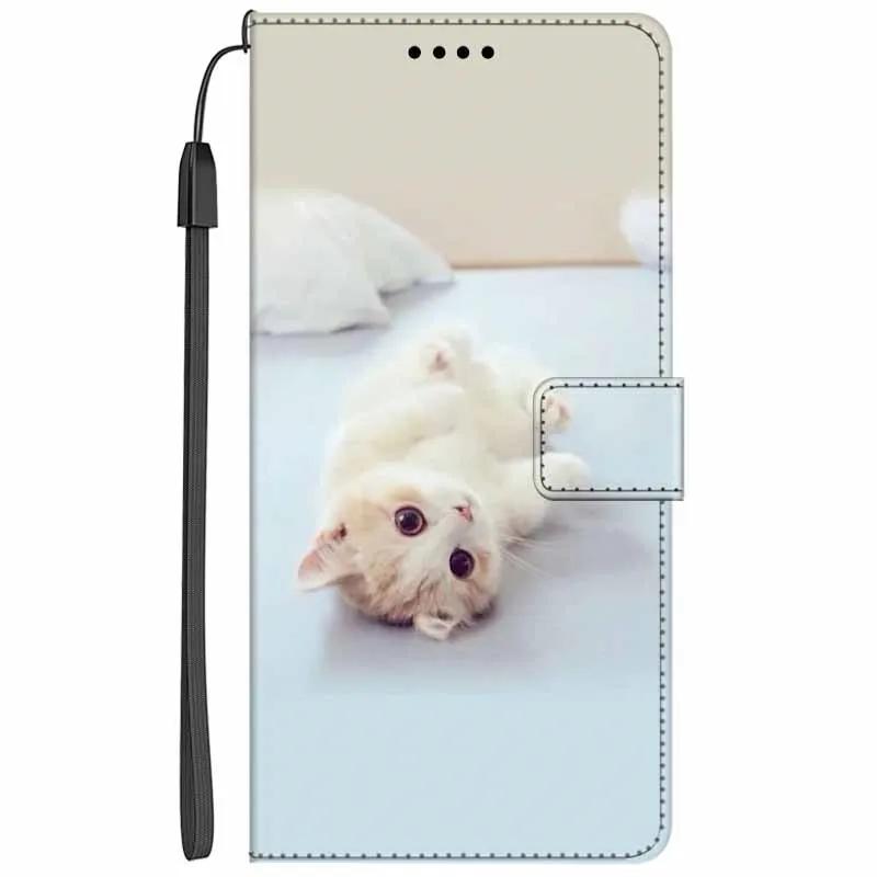 Кожаный чехол-книжка с подставкой для Oppo Reno13 F, кошелек с рисунком Льва и Кошки, Funda для Reno13 F 4G 5G, мультяшный кошелек, чехол-подставка для телефона Reno13 F