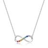 Новое восьмизначное ожерелье Rainbow Infinity, серебряное кольцо Мебиуса S925 с цветной цепочкой на ключице