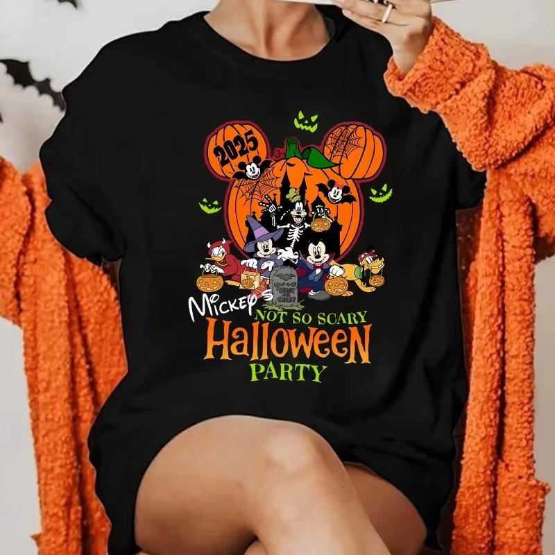 Mouse Creative Castle Tshirt Handpainted Halloween Unisex Womens Plus Size Trend Loose Casual Shortsleeved Top