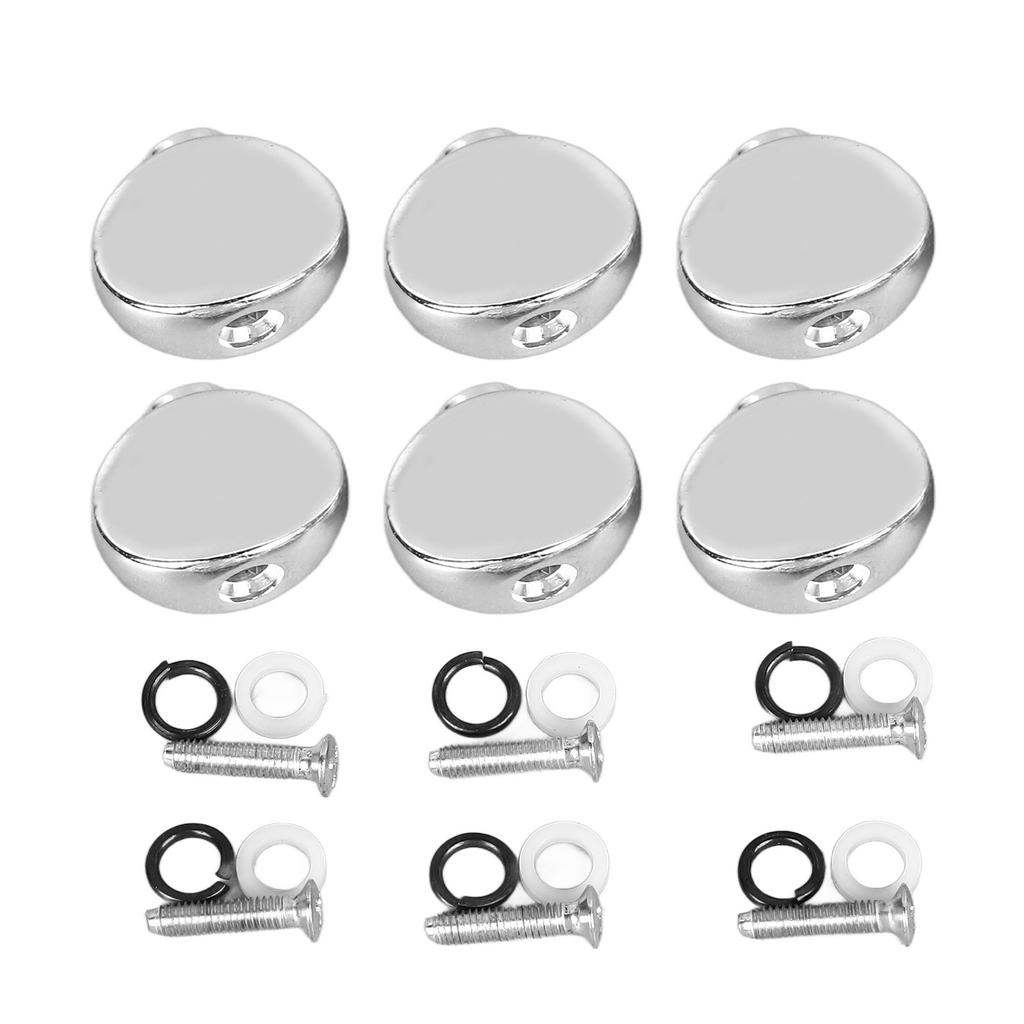 6Pcs Guitar Tuning Peg Buttons Metal Easy to Install Tuner Knobs Replacement for Acoustic Electric Guitar
