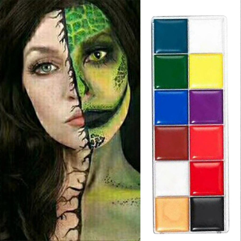 12 Colors Body Painting Palette Safe Face Body Paint Oil for Opera Professional Body Painting Show