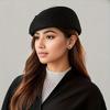 Women's Temperament Mesh Top Hat, Wool Felt Hat, British Retro Hat, Fashionable Bow Beret Hat