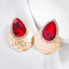Women's Exaggerated Water Drop Shaped Colored Glass Crystal Earrings Simple Personalized Earrings