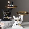 Nordic French Bulldog Double Tray Decorative Ornament - Key Storage for Entryway