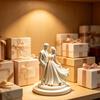 Настольное украшение 3D-печатная фигурка жениха и невесты Романтическая скульптура Декоративная фигурка в домашнем стиле Свадьба