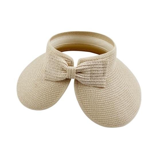 Уличная женская шляпа с пустым верхом, складная шляпа с большими полями и бантом, защита от солнца, защита от ультрафиолета, пляжная соломенная кепка, шляпа для садоводства, рыбалки и путешествий