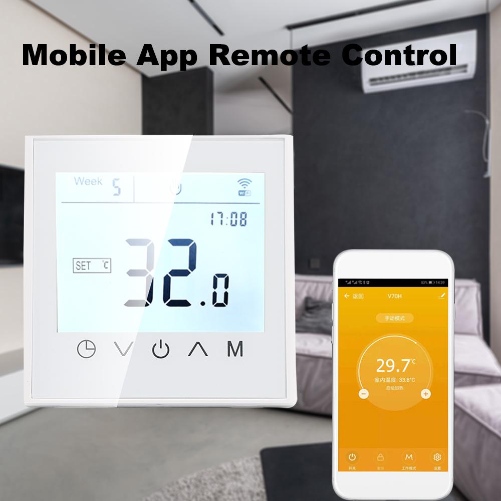 Термостат с сенсорным экраном Tuya Smart WiFi контроллер температуры для электрического/водяного/газового котла 16A 3A работает с Google Home