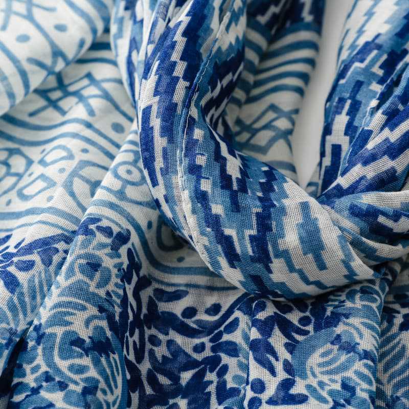 Spring/summer Bohemian Style Artistic Scarf with Fringe Decoration and Large Mesh Fabric