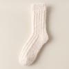 Coral Fleece Socks Solid Color Medium Tube Socks Season Fleece Thickened Warm Furry Home Floor Sleeping Socks