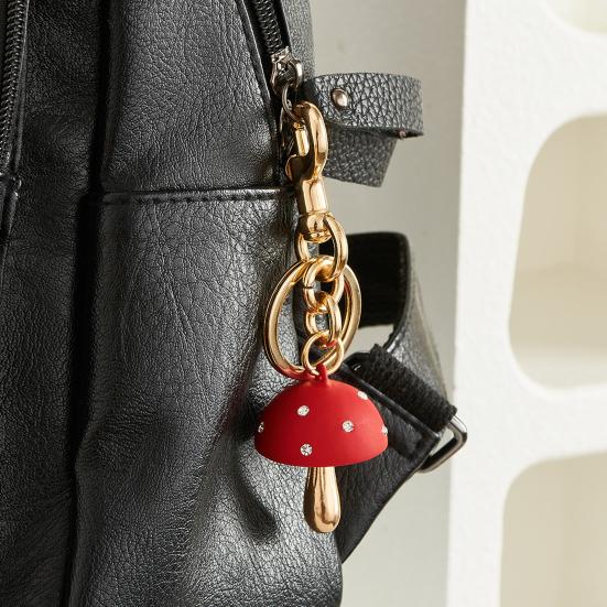 Брелок Гриб Форма Устойчивый к Выцветанию Сплав Брелок Рюкзак Держатель для Ключей Женские Сумки Ключи от Машины Украшение