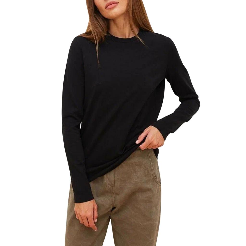 Женские футболки с длинными рукавами, весенняя новинка, женская мода, для отдыха, универсальный свитер для поездок на работу, футболка с круглым вырезом