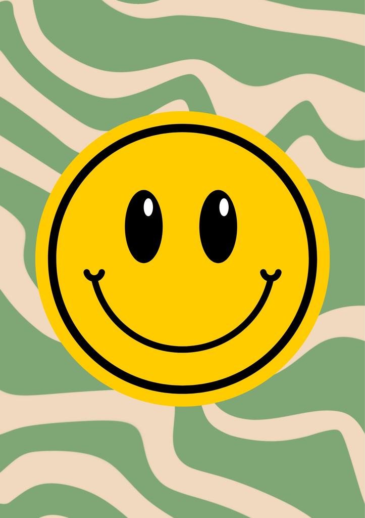 Smiley Retro Poster 21X30 Modern Y2K Style Decoration A4