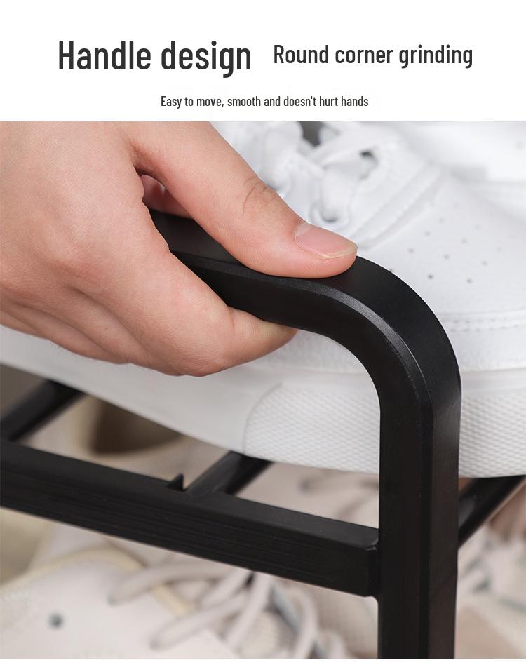 Modern Space-Saving Multi-Layer Shoe Rack: Punch-Free Assembly, Painted Finish for Living Room Storage