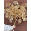 1 Golden Apricot Leaf Artificial Plant for Weddings, Parties and Home Decor - Realistic Simulation of Ginkgo Biloba for Indoor Table Center